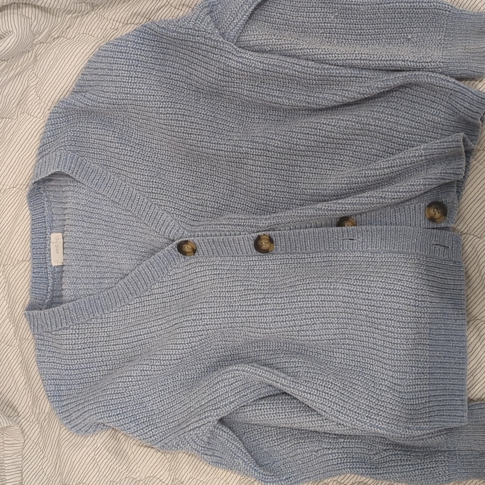 Mango blue knit caridgan